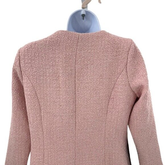 Tuckernuck NEW Birkley Pastel Pink Tweed Long Sleeve Classic Mini Dress Size M - Picture 8 of 11